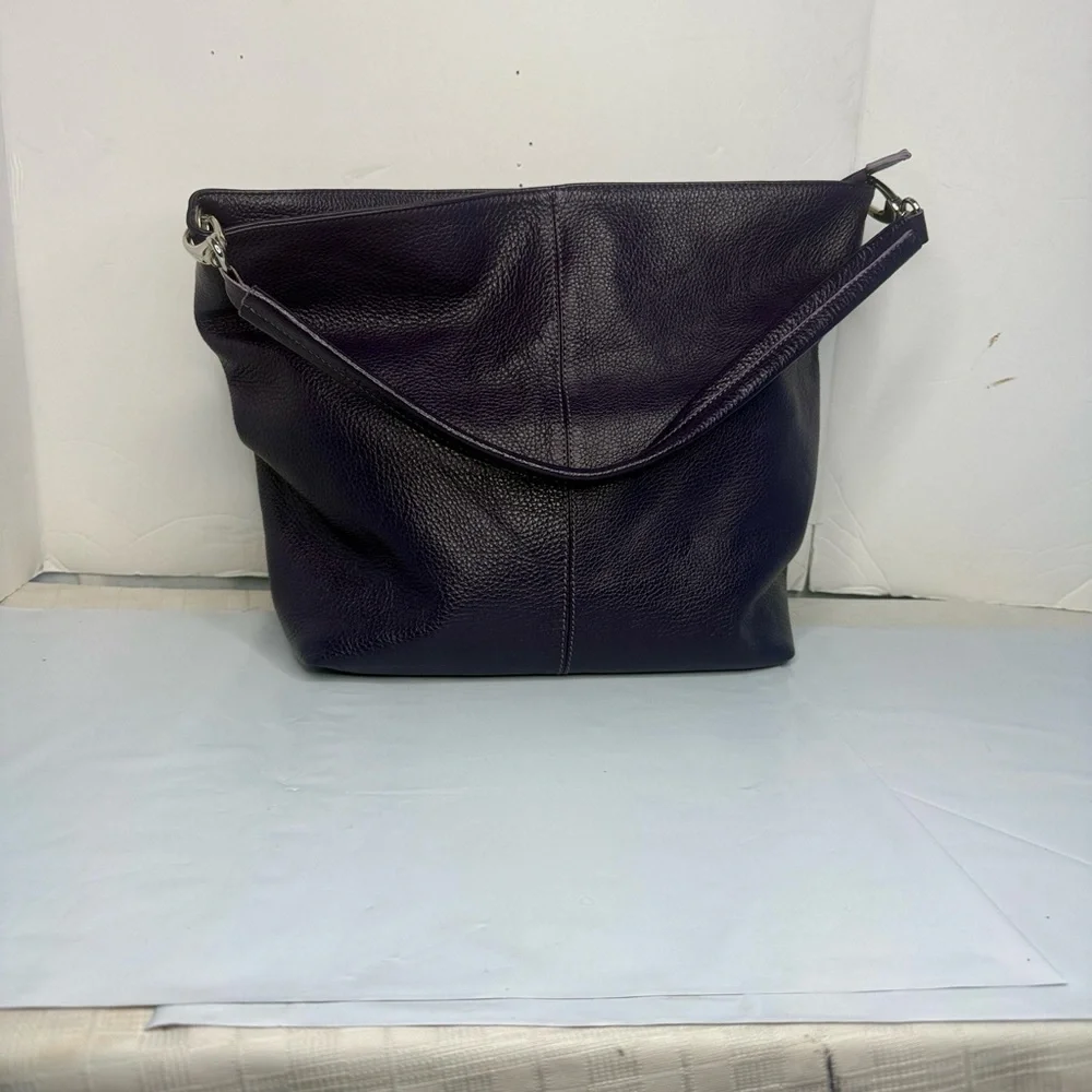 Alex & Co Deep Purple Leather Hobo Bag